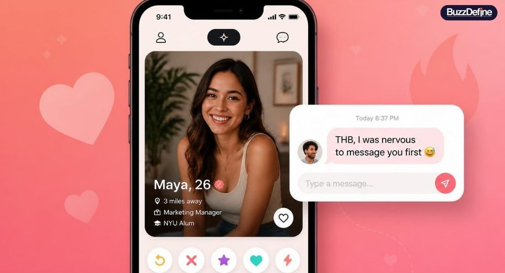 THB used in a dating app conversation to signal honesty