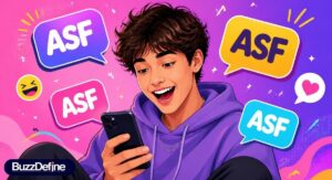 ASF meaning in text explained with a person reacting to a chat message