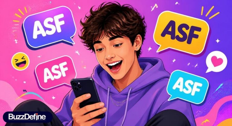 ASF meaning in text explained with a person reacting to a chat message