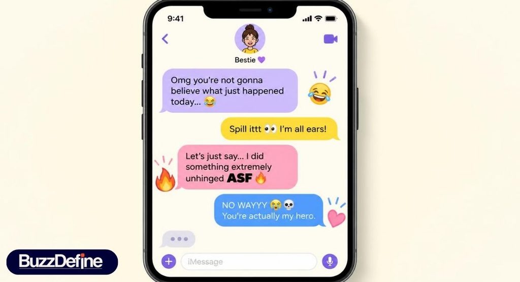 Example text conversation showing how people use ASF in everyday chats