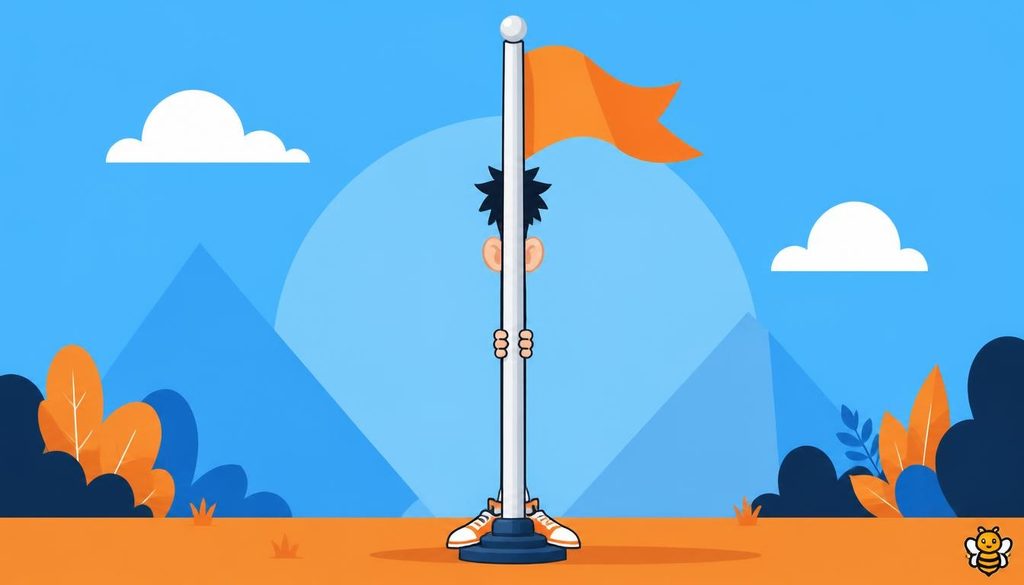 Witty Skinny Jokes Funny skinny jokes illustration of a skinny man hiding behind a thin flagpole