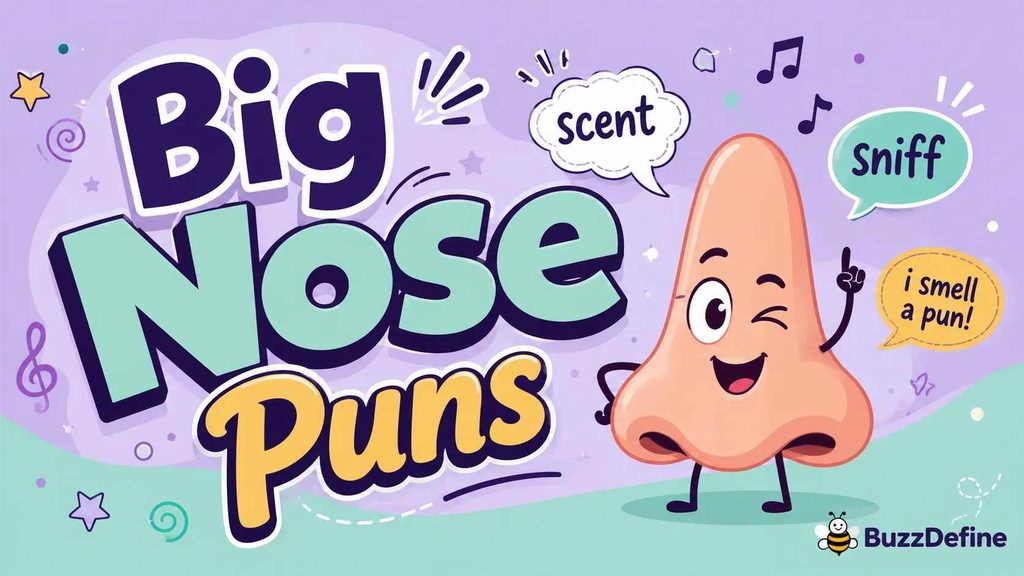 illustration for funny big nose puns section