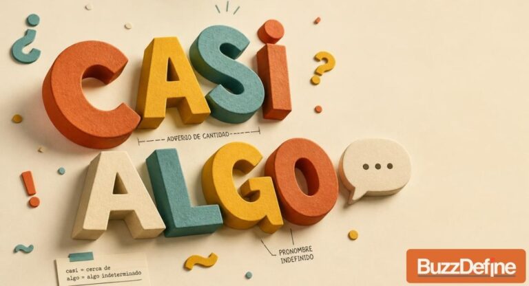 Casi algo meaning — Spanish typography artwork exploring the phrase's grammar and meaning