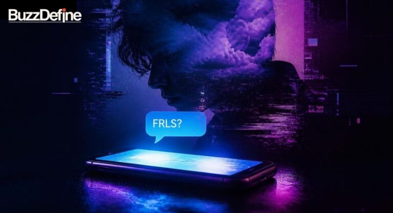 FRLS mean in text - glowing smartphone showing FRLS text message