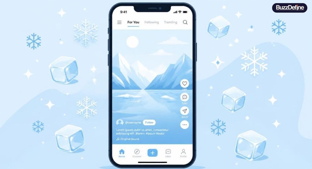 Illustration representing the viral snowball kiss TikTok trend concept