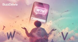 Photo manipulation artwork representing WTV slang meaning whatever in text messages and social media chats